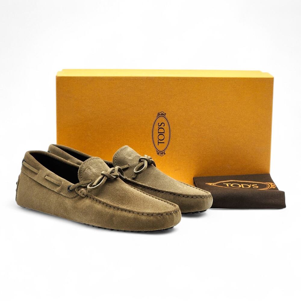 Tod's City Gommino Driving Men's Suede Loafers Taupe UK 7 US 8.5 - NWB $695